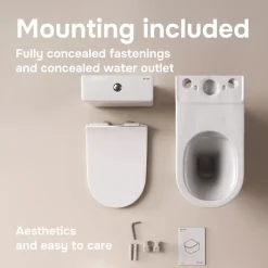 AM.PM - Staand Toilet met muur afvoer - PK - Flash - Randloos - Soft-close & Quick Release wc-bril