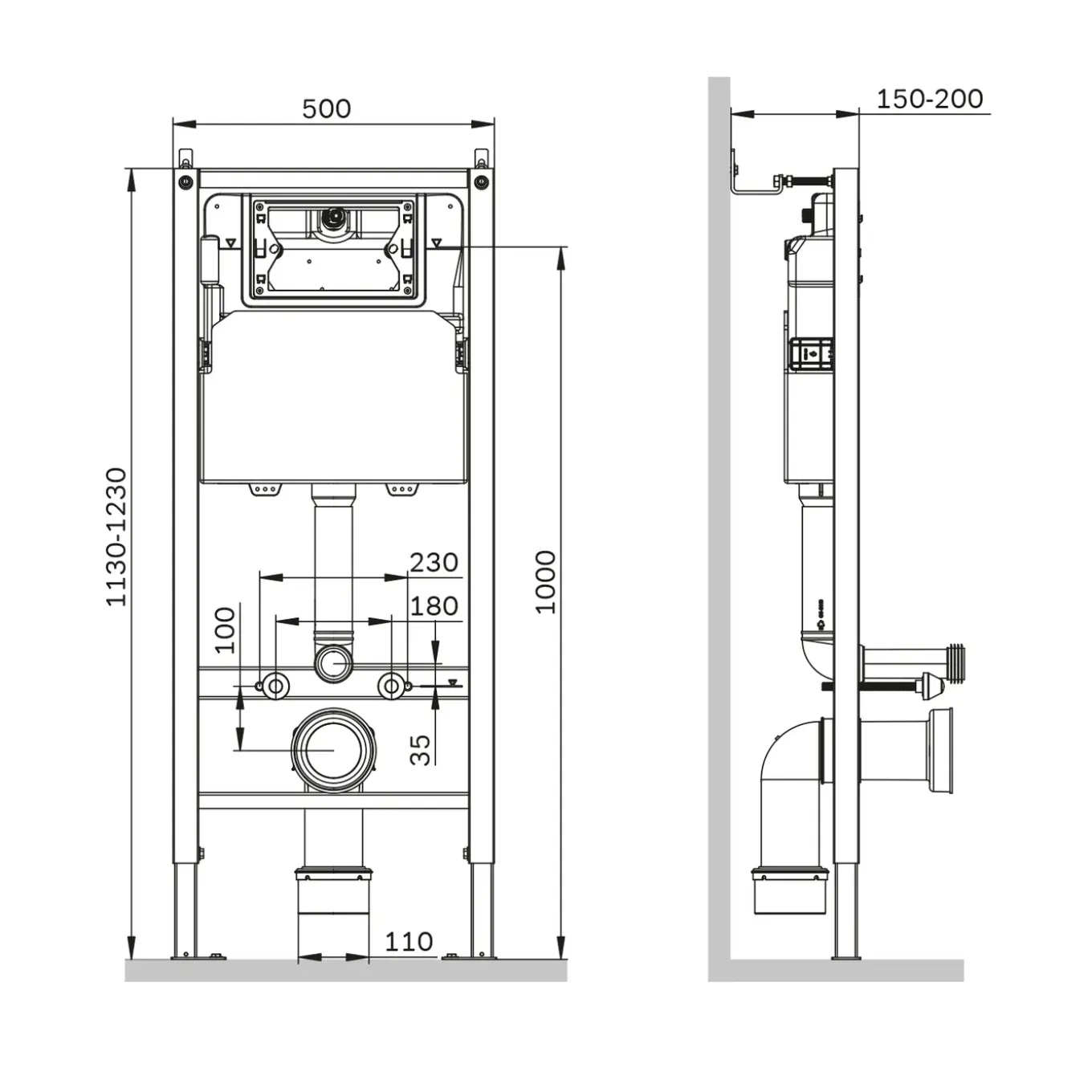 Am.pm Toiletset Gem Chroom | Wandcloset + Inbouwreservoir + Bedieningsplaat | Randloos Toiletpot