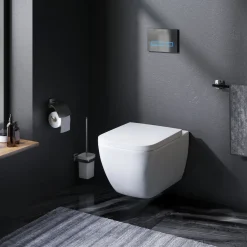 Am.pm Toiletset Gem Chroom | Wandcloset + Inbouwreservoir + Bedieningsplaat | Randloos Toiletpot