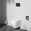 AM.PM Toiletset Like Wit - Wandcloset - Inbouwreservoir - Bedieningsplaat (rond, Chroom)