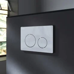 AM.PM Toiletset Like Wit - Wandcloset - Inbouwreservoir - Bedieningsplaat (rond, Chroom)