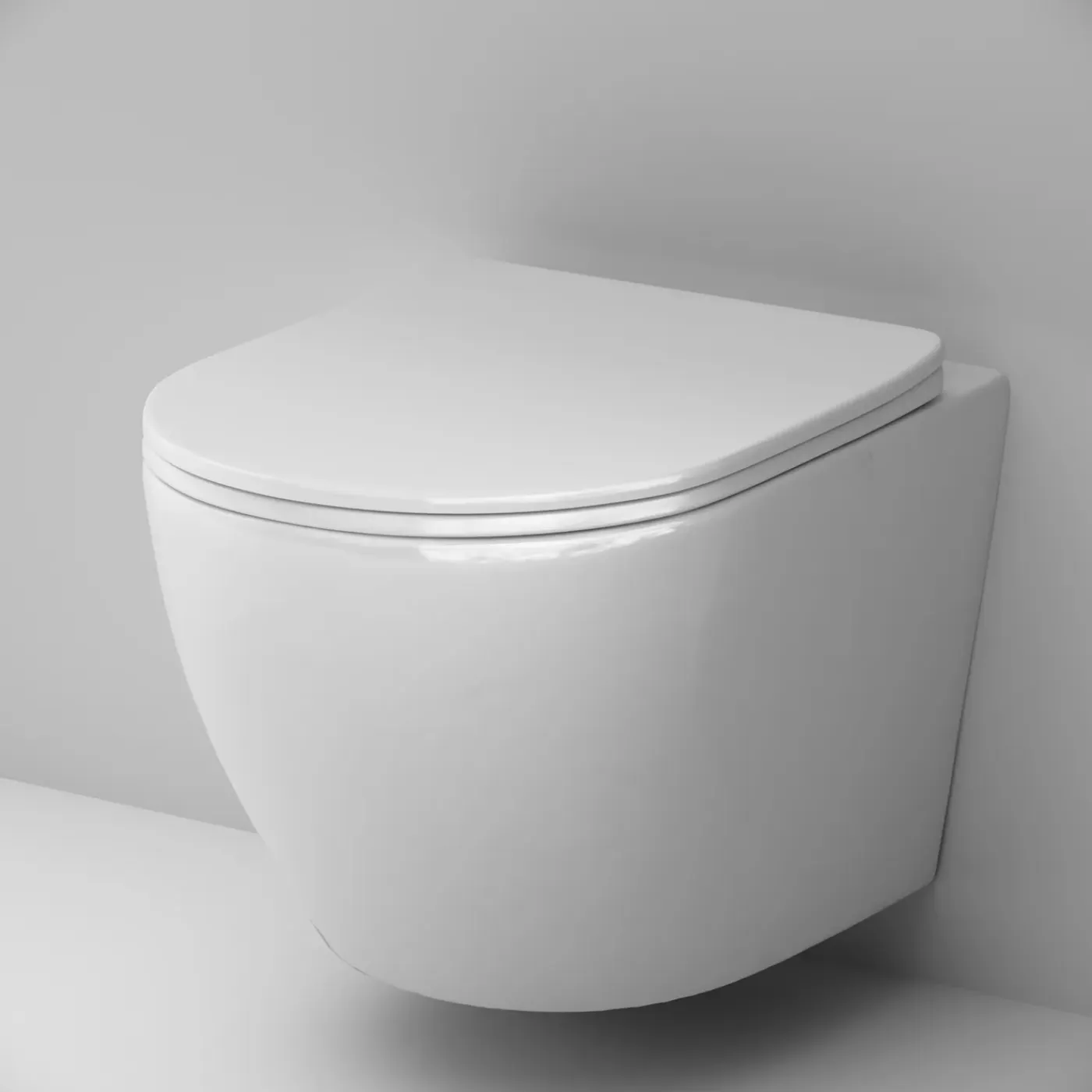 AM.PM Toiletset Like Wit - Wandcloset - Inbouwreservoir - Bedieningsplaat (rond, Chroom)