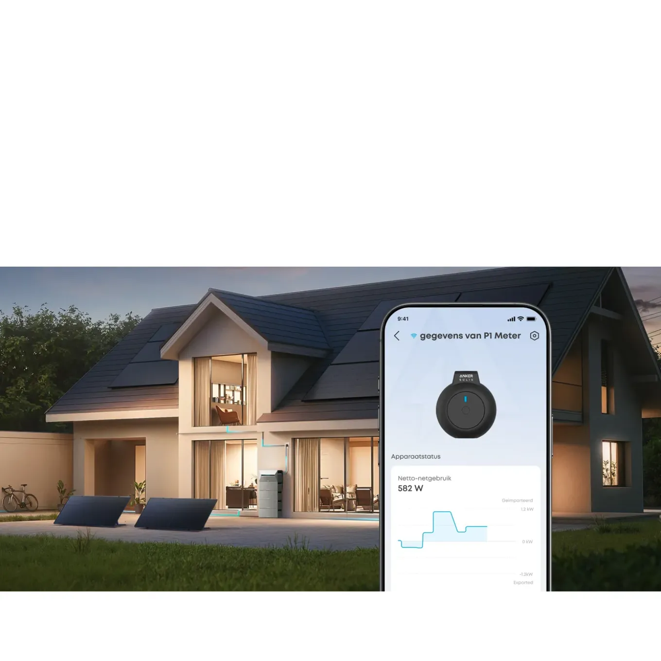 Anker Slimme Energiekostenmeter Solix P1 - Wi-Fi & Bluetooth 5,0 - DSMR 4,0/5,0 - Zwart