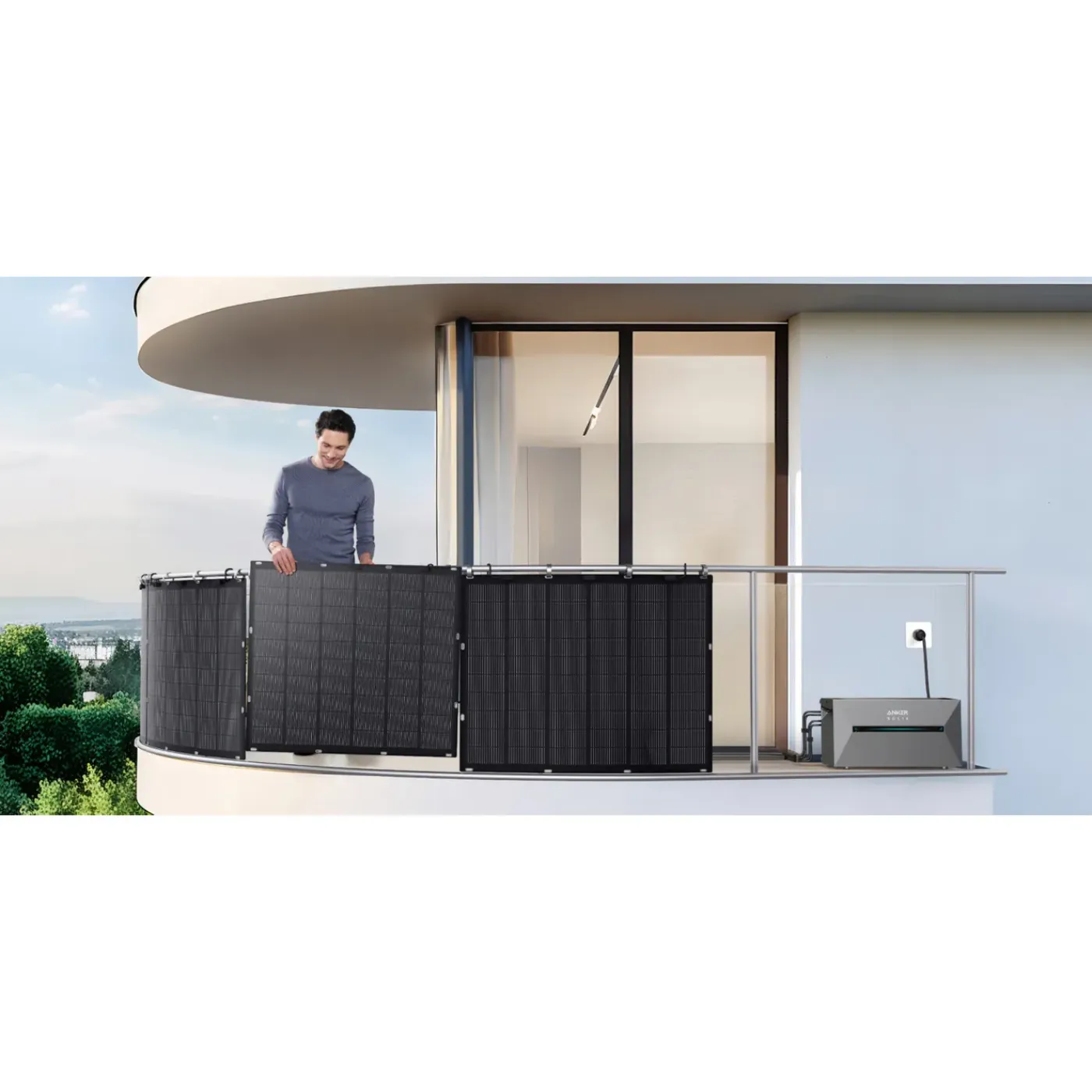 ANKER Solix Solarbank 3 E2700 Pro Balkon Fotovoltaïsch Kit - Met BP2700 En FS20 X4