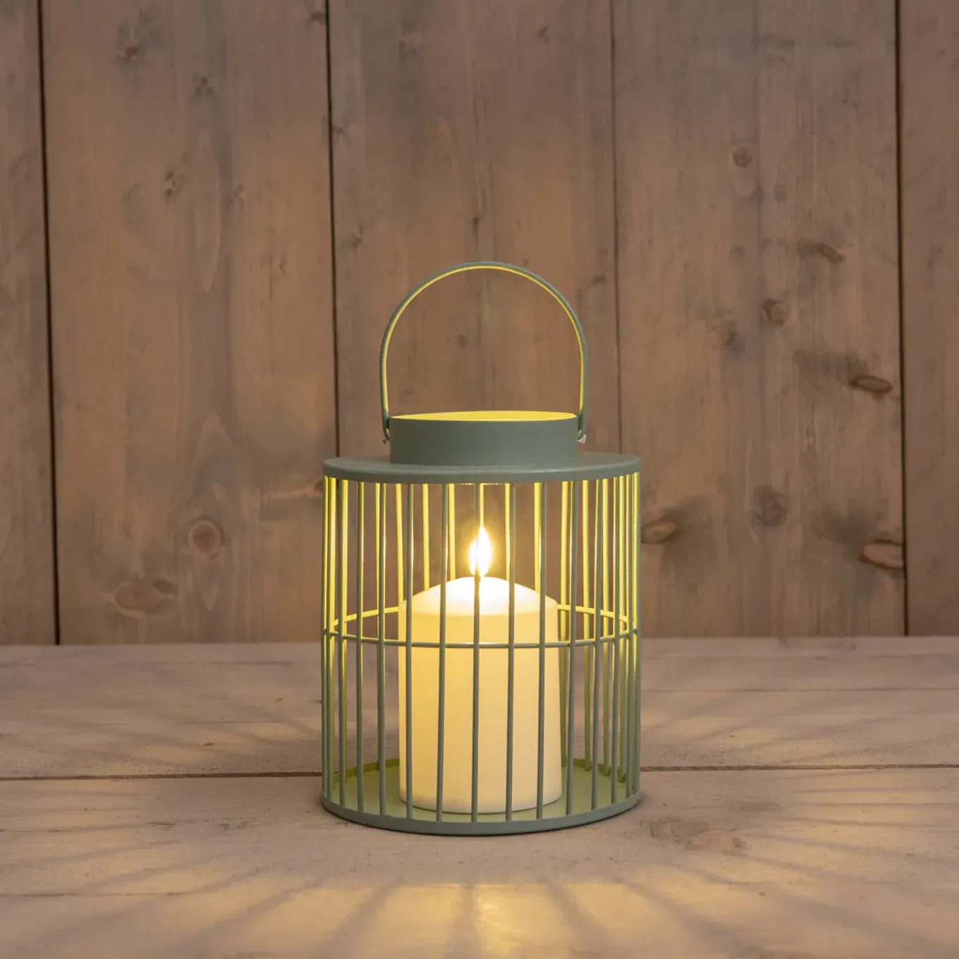 Anna Collection Buitenlamp Met Kaars - Groen - 15 X 18 Cm - Tuinlamp