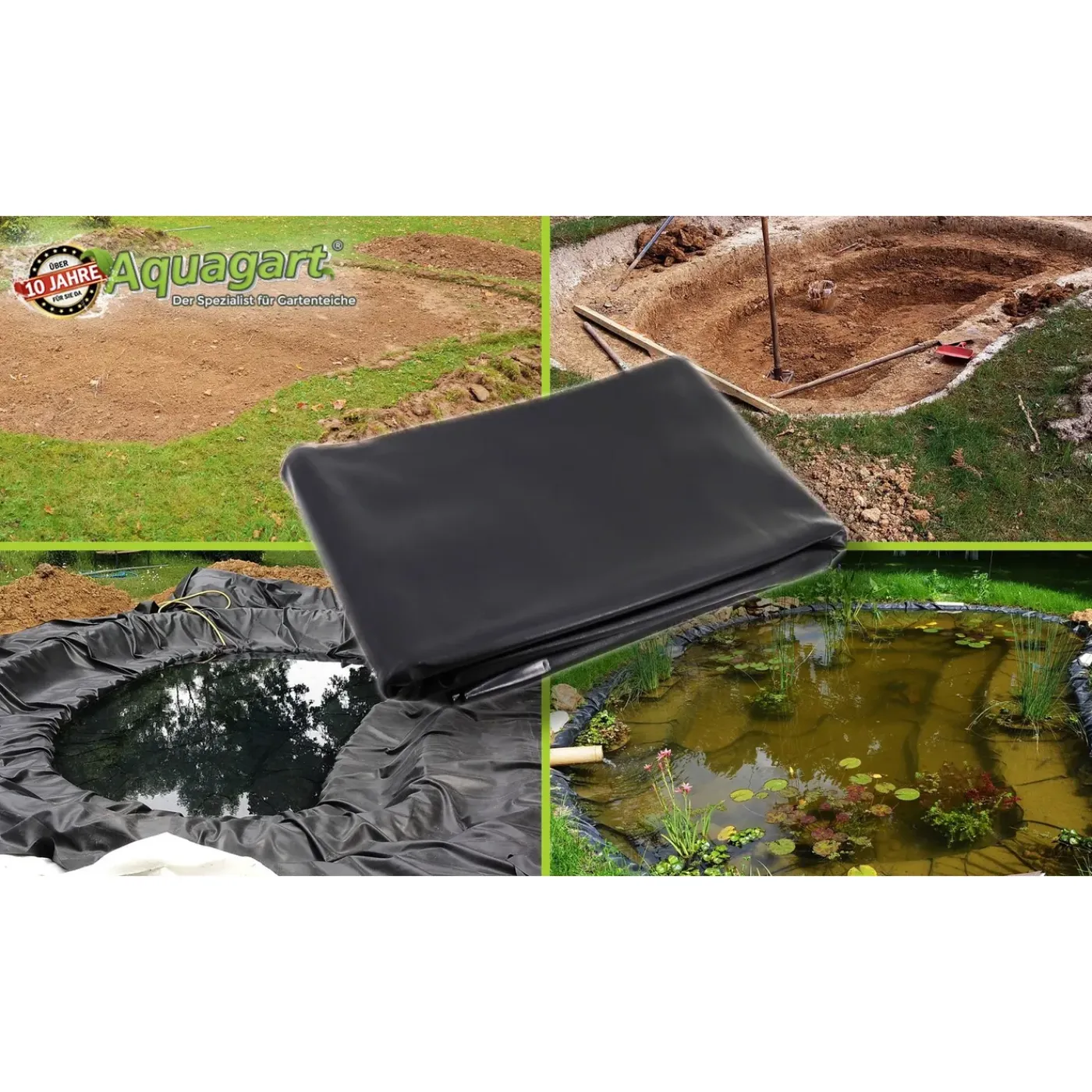 Aquagart Vijverfolie Pvc Folie Voor De Tuinvijver 1,0mm Zwart 4m X 6m