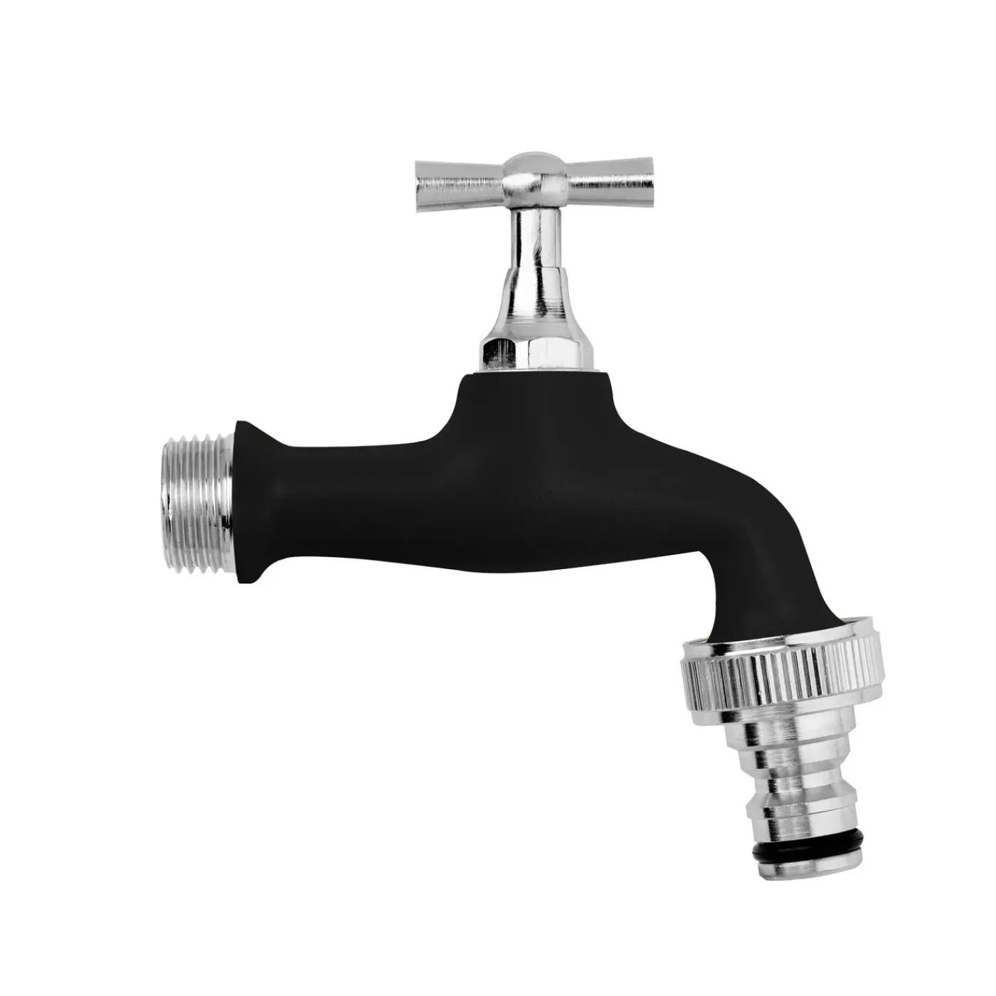 AquaJet Tuinkraan Verchroomd 1/2" - Zwart
