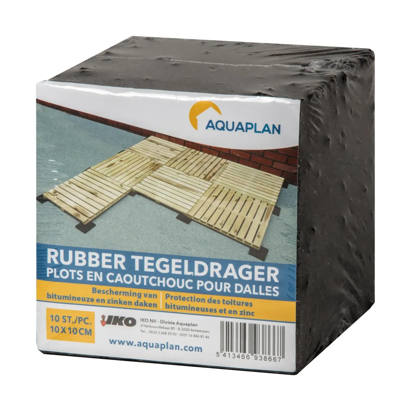 Aquaplan rubber tegeldrager 10x10cm 10 stuks