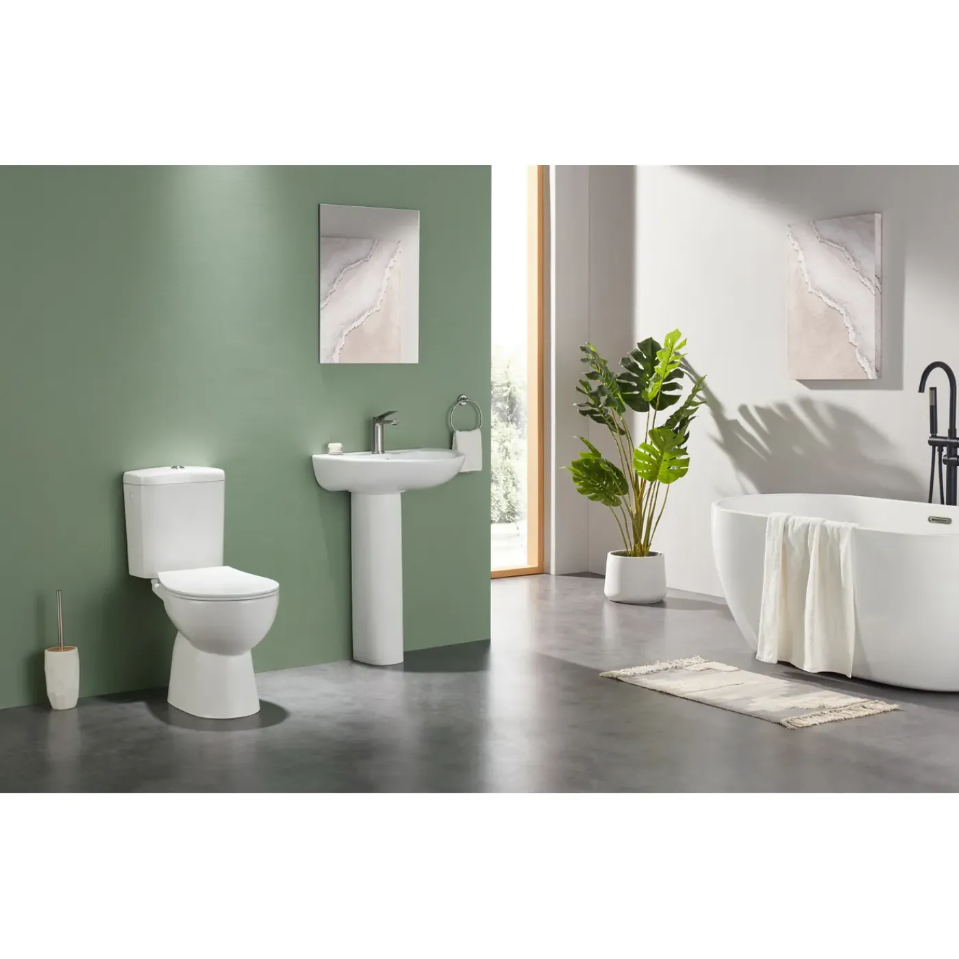 AquaVive – Praxis Eigen Merk Aquavive Avisio Duoblok toilet met randloze toiletpot - wit