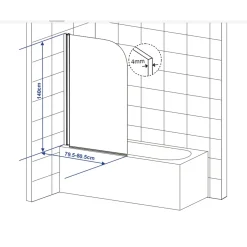 AquaVive badwand Lipari 140x80cm chroom