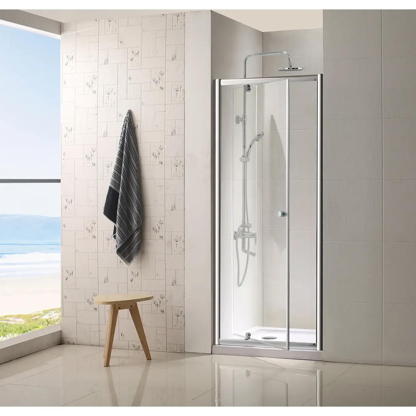 AquaVive - Douchedeur Zanzibar 90 x 190CM - Chroom Profiel - 5 mm Helder Glas