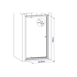 AquaVive - Douchedeur Zanzibar 90 x 190CM - Chroom Profiel - 5 mm Helder Glas