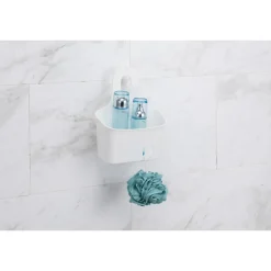 Aquavive Doucherek Caddy - Ophangen met haak - Kunststof - Wit - 20x25x9cm