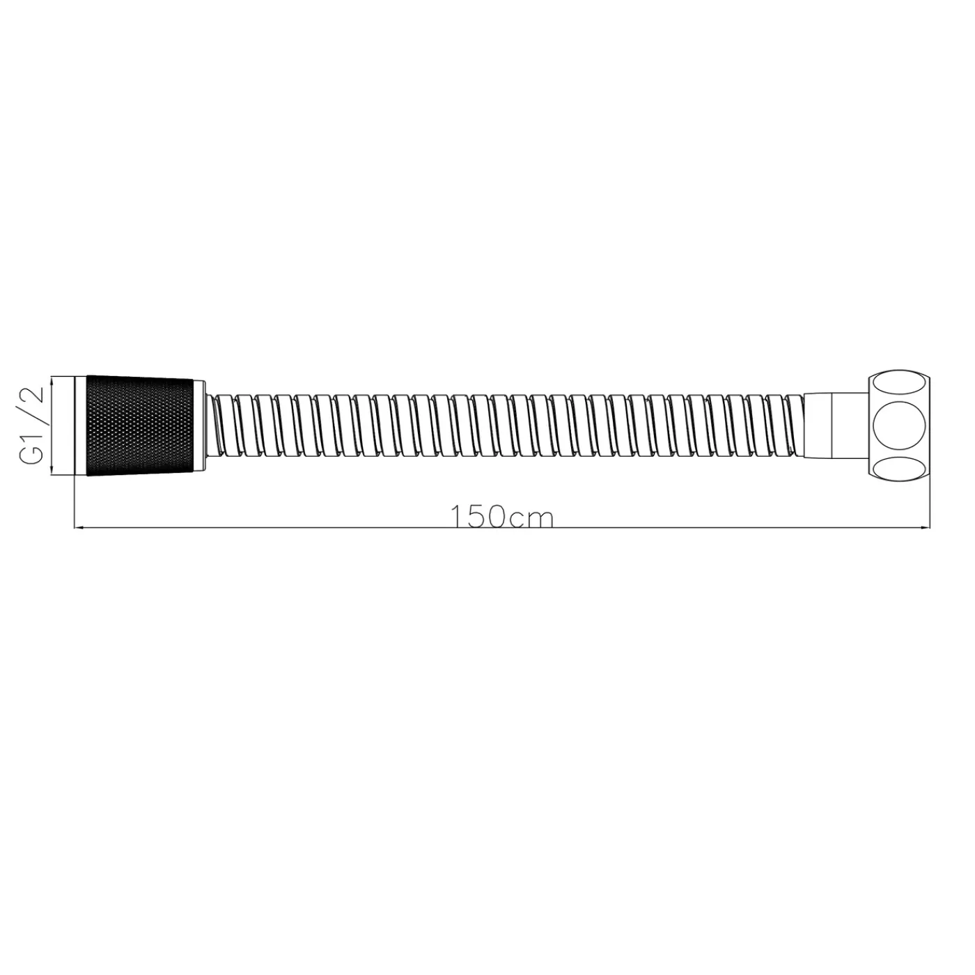 AquaVive – Praxis Eigen Merk AquaVive Doucheslang - Anti-torsie - Universeel - Chroom - 150cm