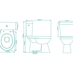 AquaVive duoblok toilet Ippari I AO aansluiting I Soft-close toiletzitting wit