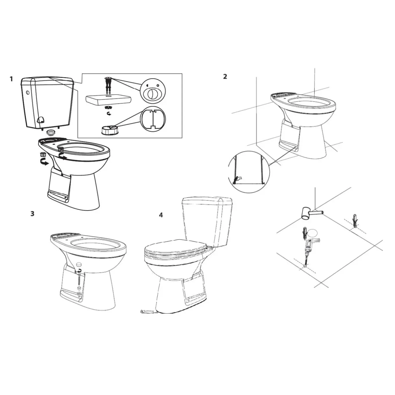 AquaVive duoblok toilet Ippari I AO aansluiting I Soft-close toiletzitting wit