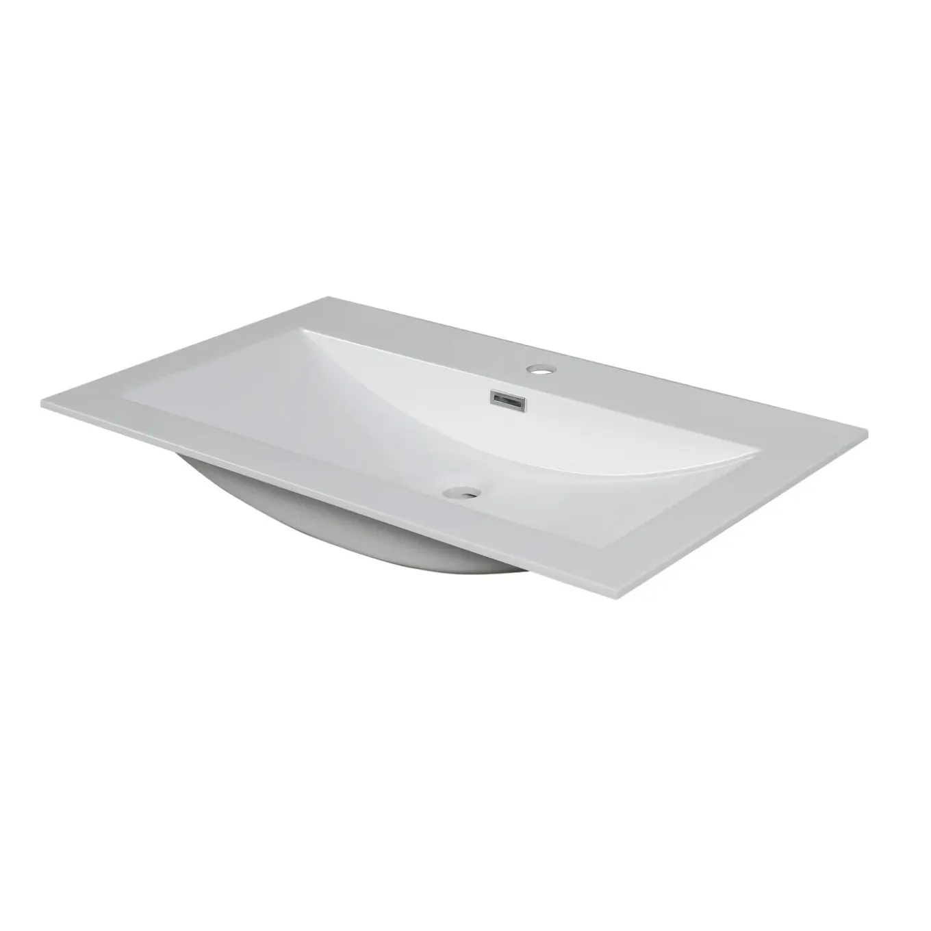 Aquavive Enkele Wastafel Cecina / Savena - Anders - Glanzend - Inclusief Kraan - Wit - 50cm