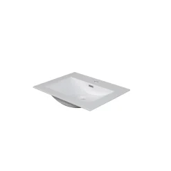 AquaVive – Praxis Eigen Merk Aquavive Enkele Wastafel Cecina / Savena - Composiet - Rechthoekig - Glanzend Wit - 50cm
