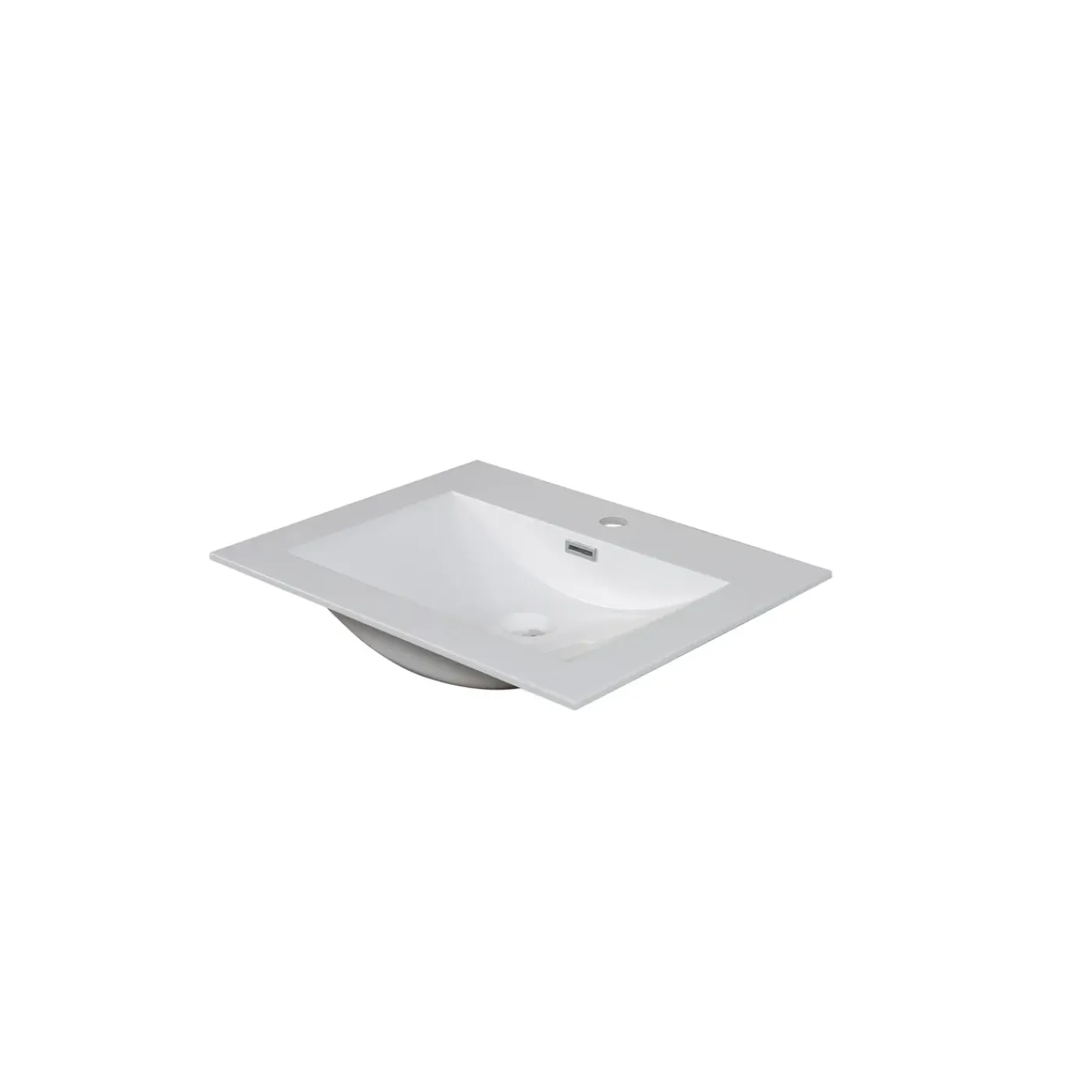 AquaVive – Praxis Eigen Merk Aquavive Enkele Wastafel Cecina / Savena - Composiet - Rechthoekig - Glanzend Wit - 50cm