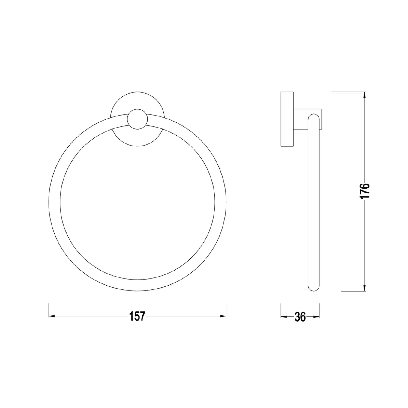 AquaVive handdoekring chroom 17,60x15,70x3,60cm