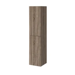 Aquavive Hoge Badkamerkast Cec/Sav 35cm - Donker Eiken Houtlook - Met 2 Deuren - 35x160x35cm