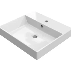 AquaVive rechthoekige wastafel Turano 50x45cm wit
