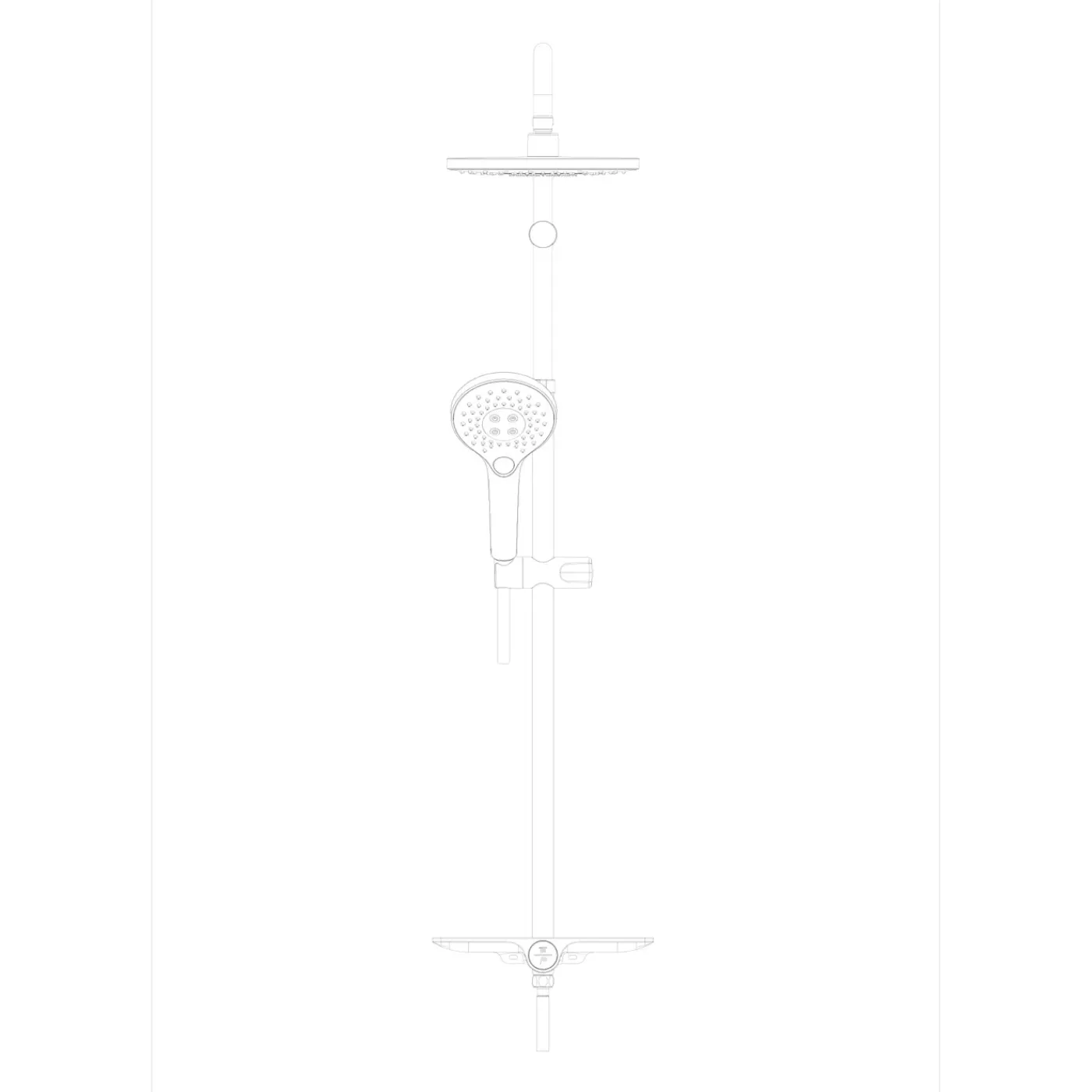 AquaVive – Praxis Eigen Merk Aquavive Regendouche Basento - Zonder Kraan - Zilver - Rond - 3-straals - Waterbesparend