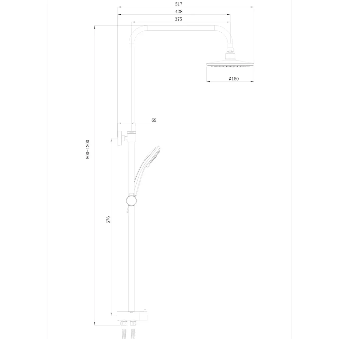 Aquavive Regendouche Junin - Zonder Kraan - Zilver - Rond - 3-straals