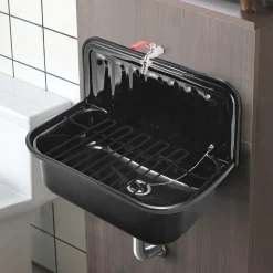 AquaVive – Praxis Eigen Merk Aquavive Uitstortbak Ornain- Staal - Vierkant - Zwart - 52,5x35x37,5cm