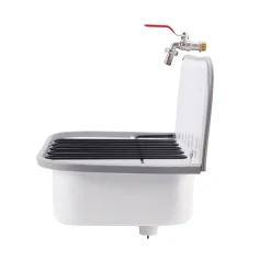 AquaVive – Praxis Eigen Merk Aquavive Wasbak Clean Sink - Staal - Vierkant - Wit - 52,5x35x37,5cm