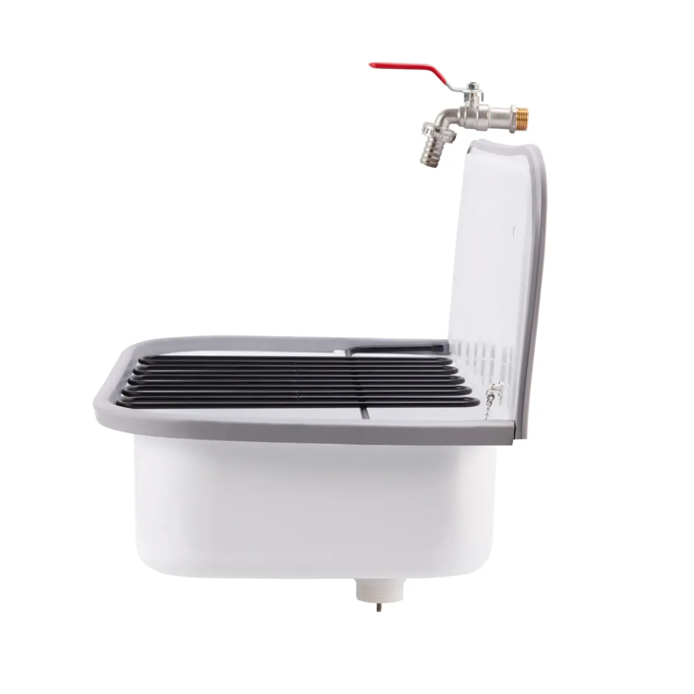 AquaVive – Praxis Eigen Merk Aquavive Wasbak Clean Sink - Staal - Vierkant - Wit - 52,5x35x37,5cm