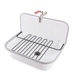 AquaVive – Praxis Eigen Merk Aquavive Wasbak Clean Sink - Staal - Vierkant - Wit - 52,5x35x37,5cm