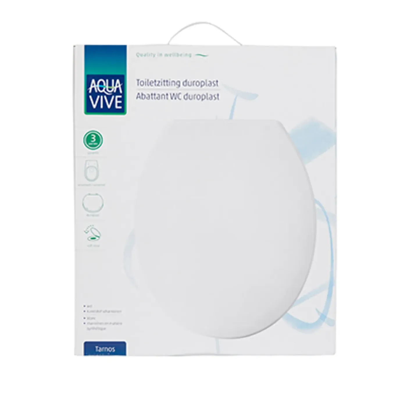 AquaVive – Praxis Eigen Merk Aquavive WC-bril Tarnos - Duroplast - Softclose - Verstelbaar - Quick Release - Wit