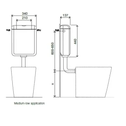 AquaVive – Praxis Eigen Merk Aquavive WC stortbak Lambro - Kunststof - 3/6L Tweeknops - 34x41,5x13,7cm