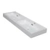 Aquazuro Dubbele Wastafel Arezzo - Composiet - Rechthoekig - Inclusief Kraan - Wit - 40cm