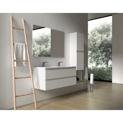 AquaVive – Praxis Eigen Merk Aquazuro Dubbele Wastafel Napoli - Keramiek - Glanzend - Wit - 50cm