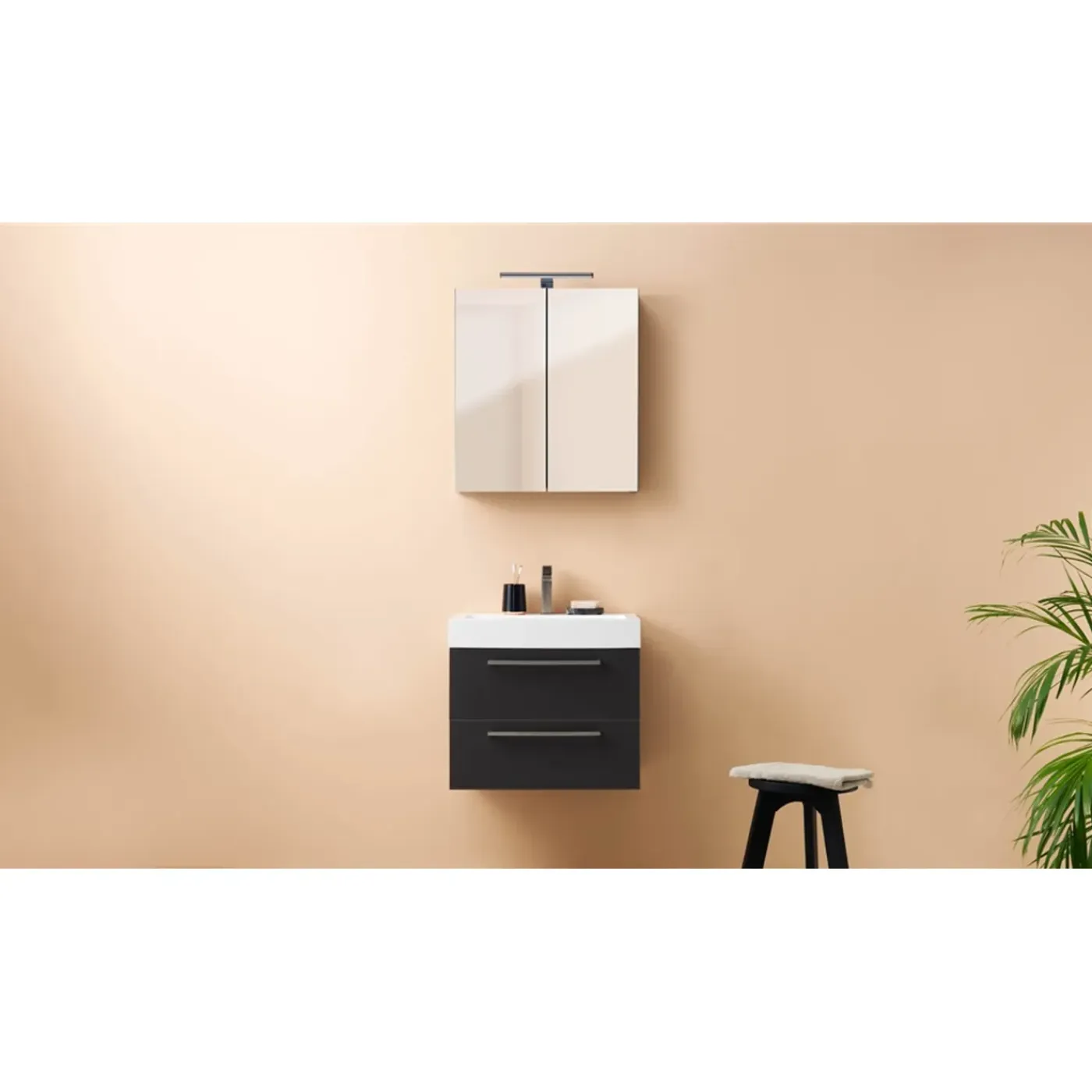 AquaVive – Praxis Eigen Merk Aquazuro Enkele Wastafel Arezzo - Keramiek - Vierkant - Glanzend - Wit - 40cm