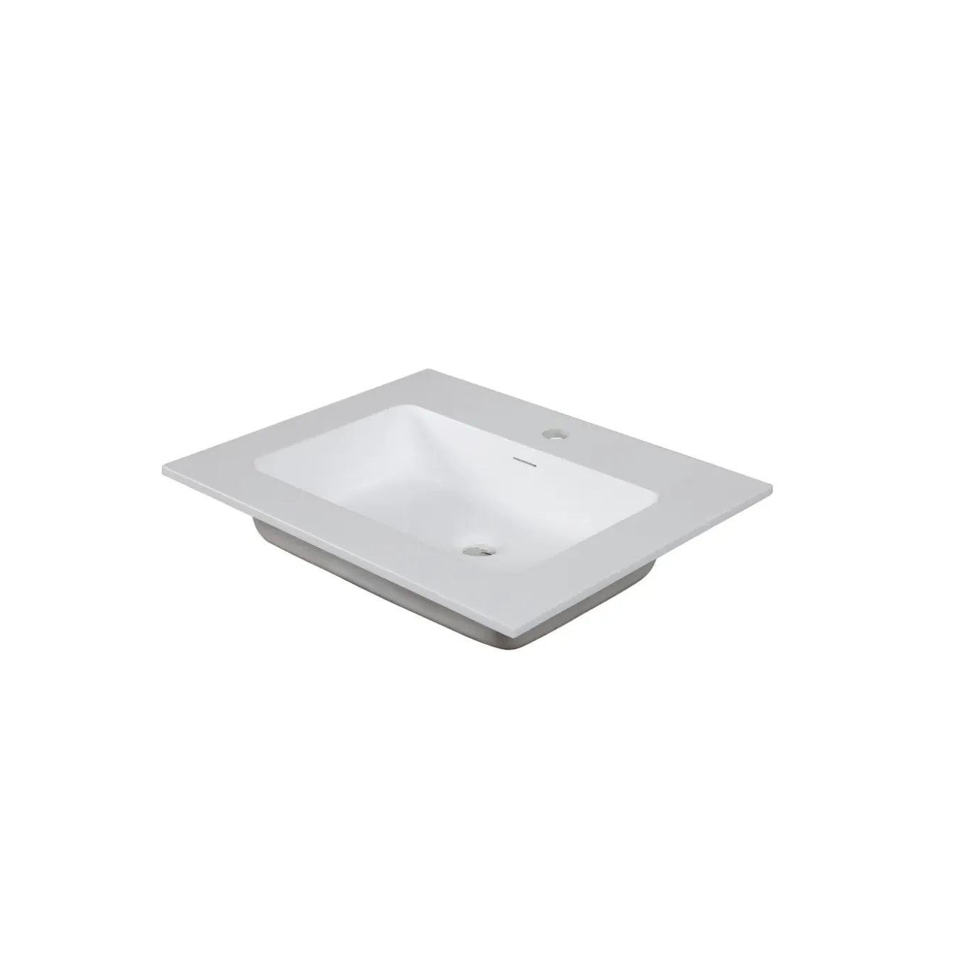 Aquazuro Enkele Wastafel Napoli - Keramiek - Rechthoekig - Mat Wit - 60cm