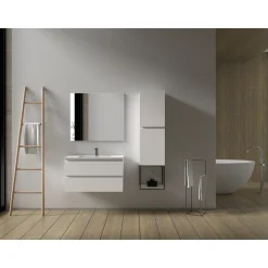 AquaVive – Praxis Eigen Merk Aquazuro Enkele Wastafel Napoli - Rechthoekig - Glanzend - Wit - 90cm