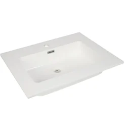 AquaVive – Praxis Eigen Merk Aquazuro Enkele Wastafel Napoli - Rechthoekig - Glanzend - Wit - 50cm