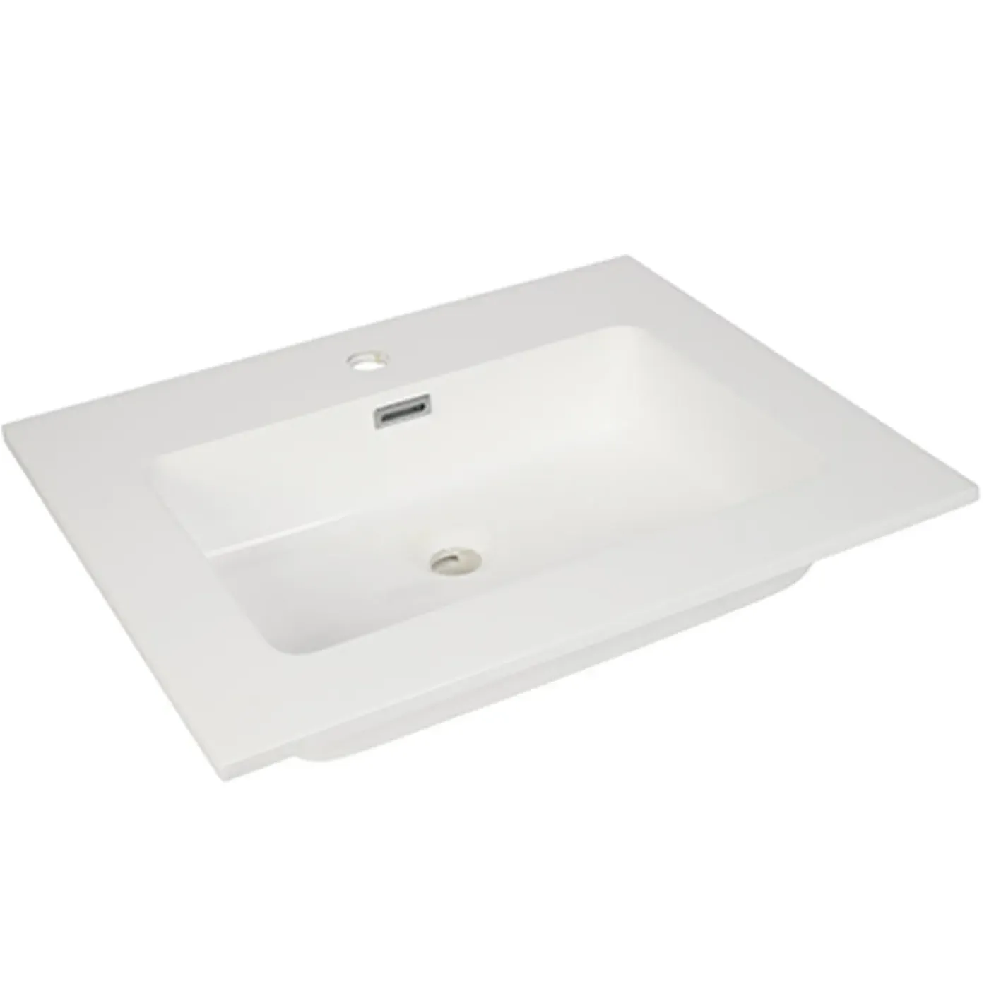 AquaVive – Praxis Eigen Merk Aquazuro Enkele Wastafel Napoli - Rechthoekig - Glanzend - Wit - 50cm