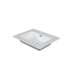 AquaVive – Praxis Eigen Merk Aquazuro Enkele Wastafel Napoli - Rechthoekig - Glanzend - Wit - 50cm