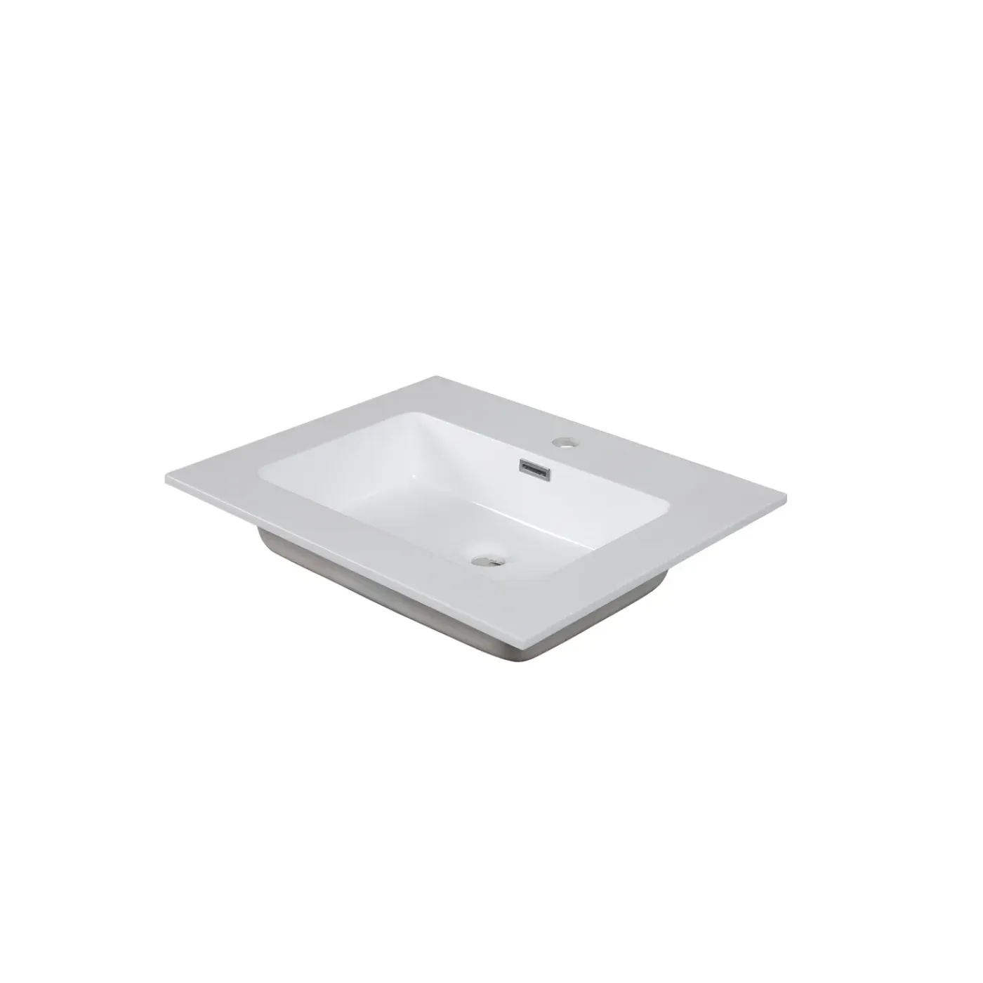 AquaVive – Praxis Eigen Merk Aquazuro Enkele Wastafel Napoli - Rechthoekig - Glanzend - Wit - 50cm