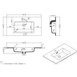 AquaVive – Praxis Eigen Merk Aquazuro Enkele Wastafel Napoli - Keramiek - Rechthoekig - Mat Zwart - 90cm