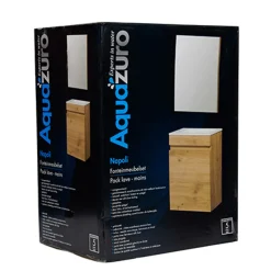 Aquazuro Fonteinmeubelset Napoli - Inclusief Wastafel en Spiegel - Softclose - Scandinavisch Eiken - 40x22x52cm