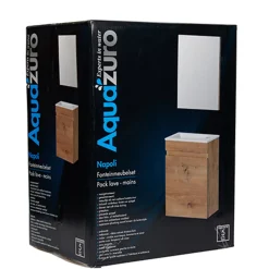 Aquazuro Fonteinmeubelset Napoli - Inclusief Wastafel en Spiegel - Softclose - Naturel Eiken - 39,4x21,7x52cm