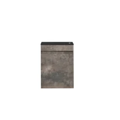 Aquazuro Fonteinmeubelset Napoli - Inclusief Wastafel en Spiegel - Softclose - Betongrijs - 40x22x52cm