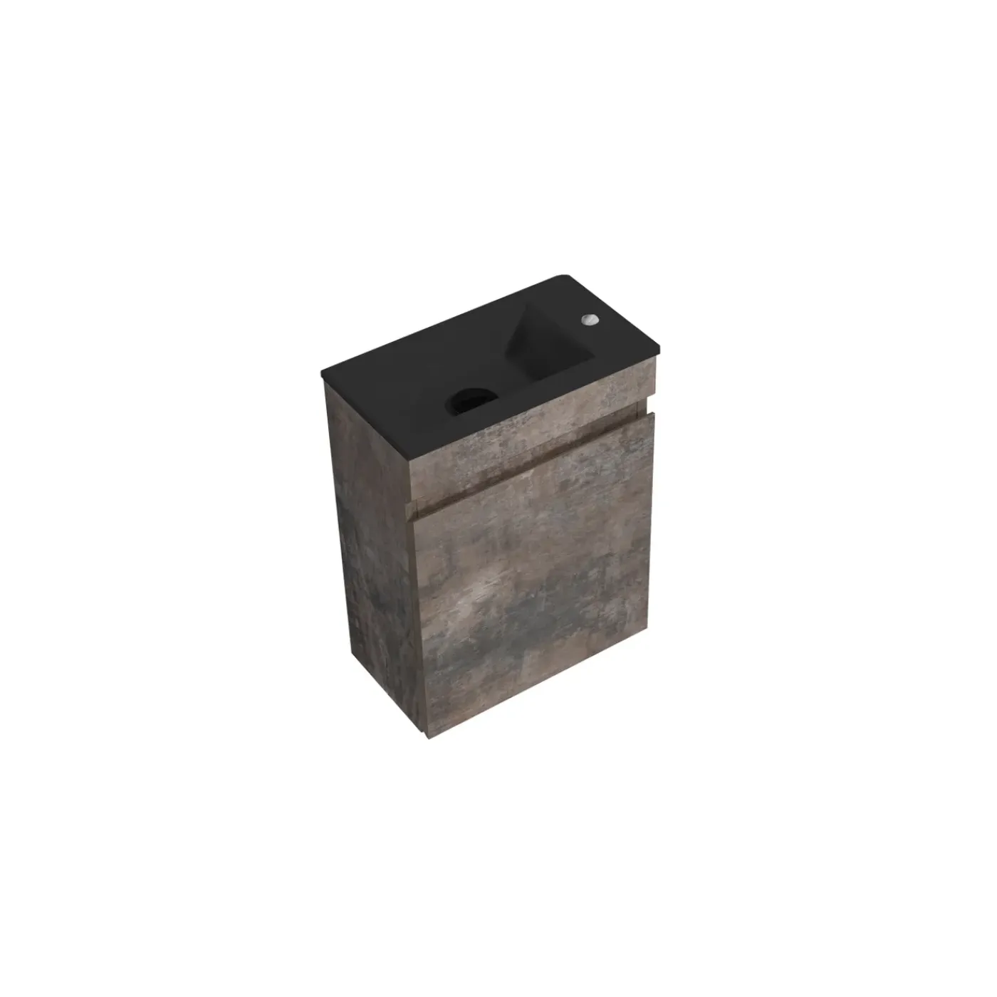 Aquazuro Fonteinmeubelset Napoli - Inclusief Wastafel en Spiegel - Softclose - Betongrijs - 40x22x52cm