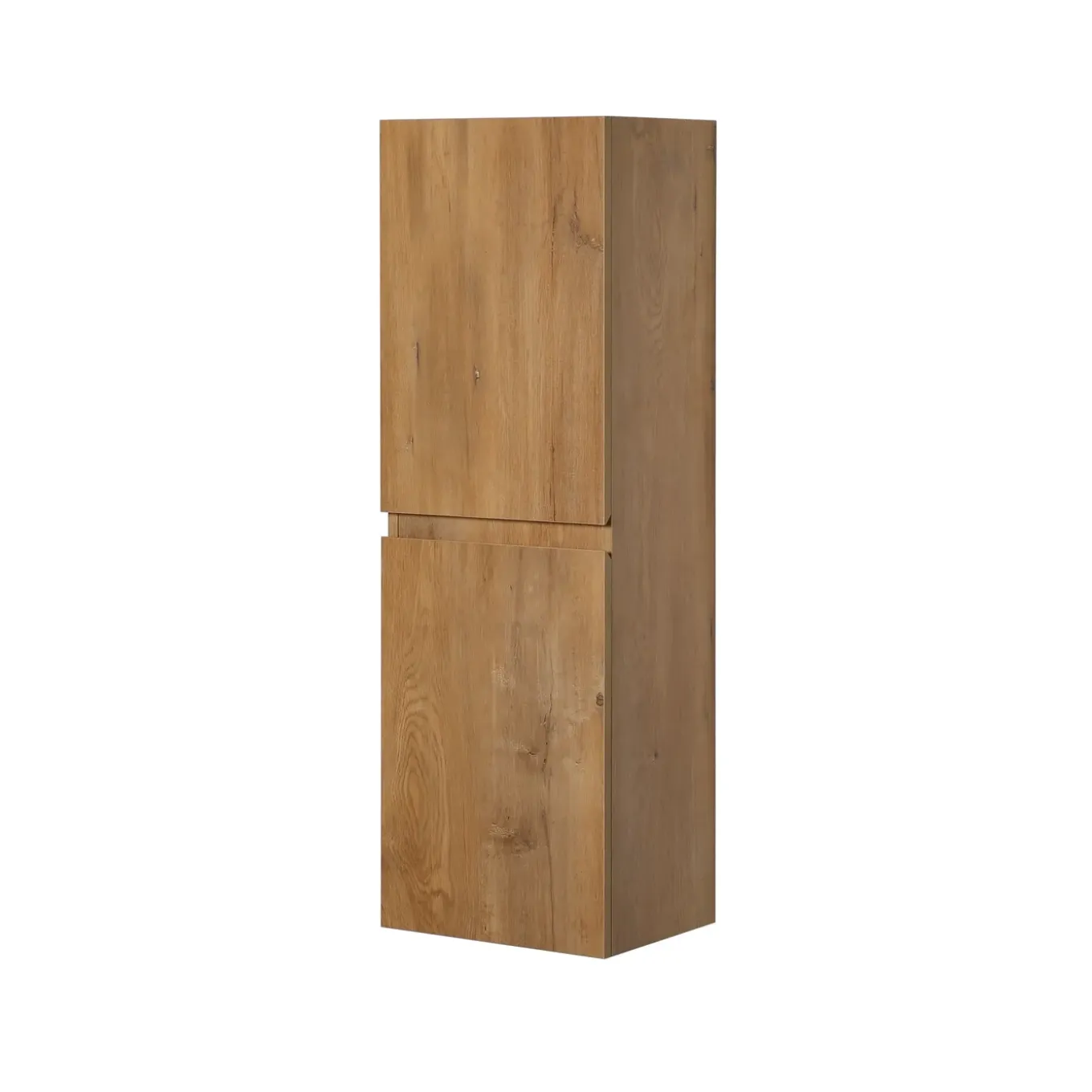 Aquazuro Hoge Badkamerkast Napoli 40cm - Natuur Eik Houtlook - Met 2 Deuren - 40x120x30cm