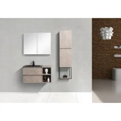 Aquazuro Waskom Badkamer Napoli - Polybeton - Vierkant - Mat Zwart - 48cm